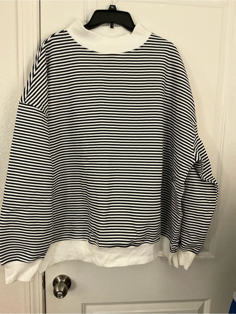 NWOT Sunkissed Coconut Striped Oversized Fleece Mock Neck Sweatshirt 3XL XXXL